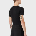 T-shirt in viscosa stretch 8N1T24 1JTZZ 0999 EMPORIO ARMANI Black 