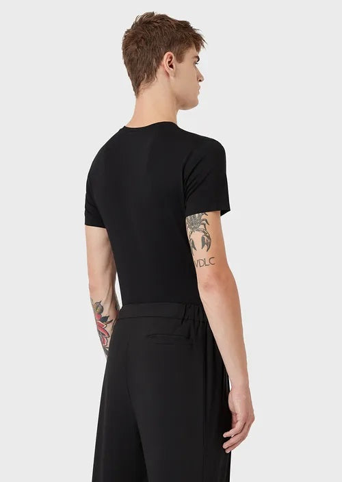 T-shirt in viscosa stretch 8N1T24 1JTZZ 0999 EMPORIO ARMANI Black 