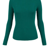 Maglia collo alto a costine LEILAD512552X 033 P.A.R.O.S.H. Petrolio 