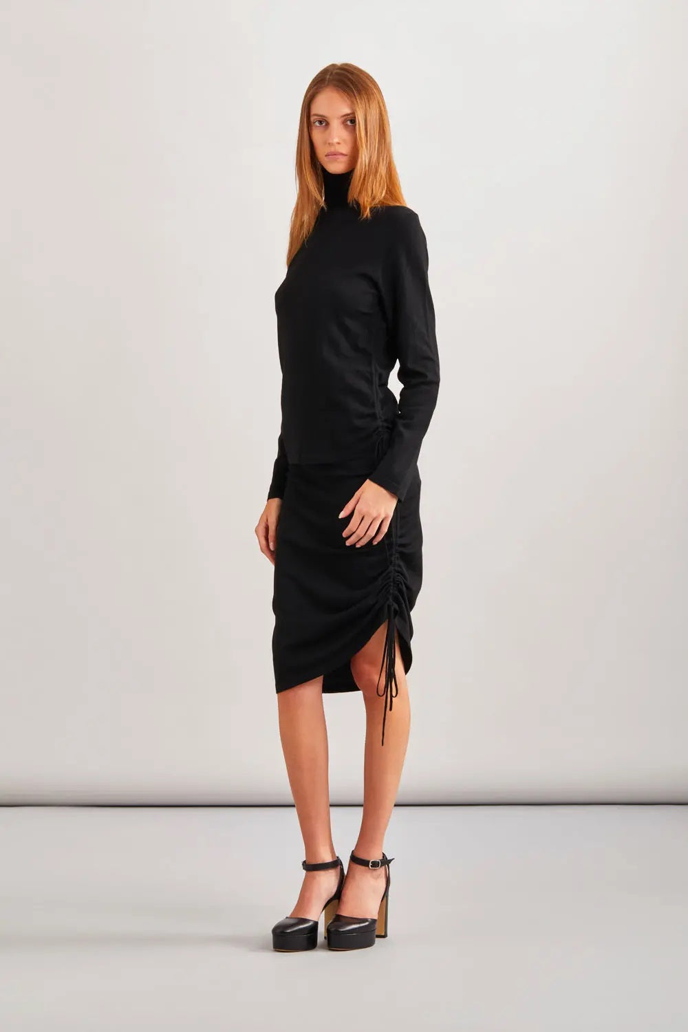 Gonna longuette in maglia LOCAD560573 013 P.A.R.O.S.H. Black 