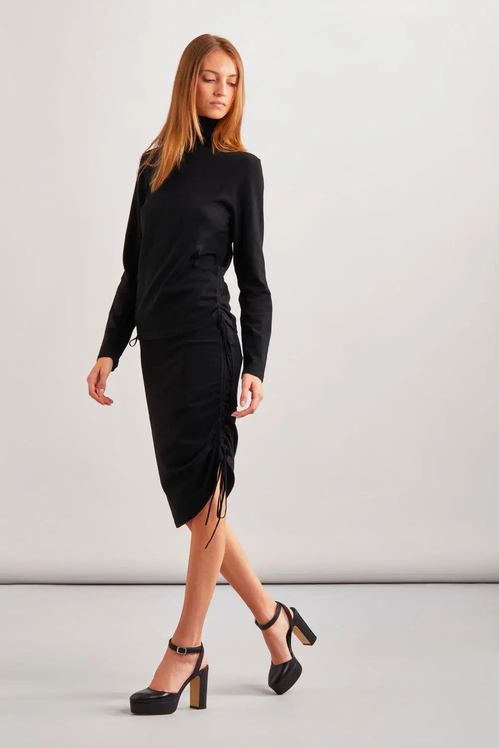 Gonna longuette in maglia LOCAD560573 013 P.A.R.O.S.H. Black 