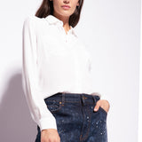Camicia misto seta con taschini 1G187Z8889 Z05 PINKO White 