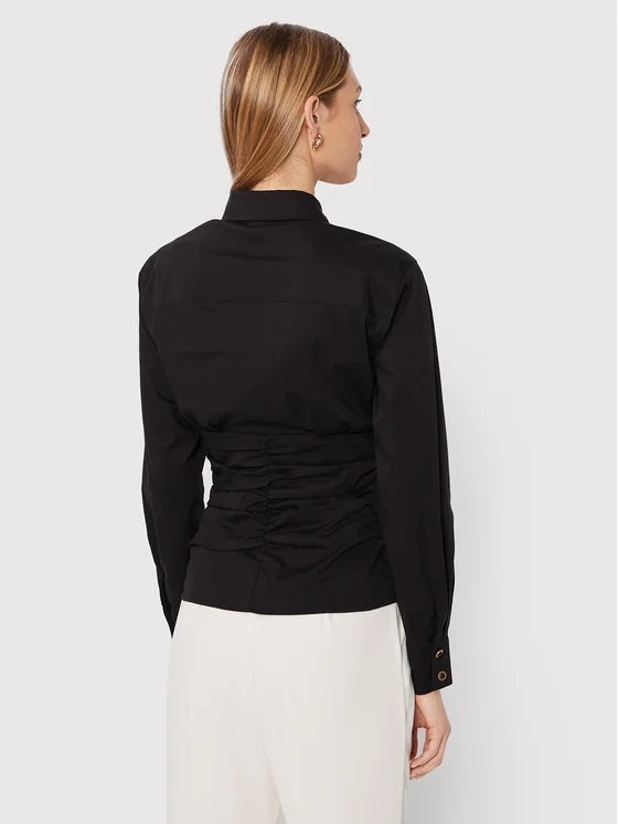 Camicia popeline con arricciatura 1G18CGY817 Z99 PINKO Black 