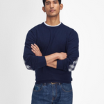 Maglia girocollo con toppa al gomito in tartan MKN1586 MKN NY91 BARBOUR Navy 