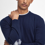 Maglia girocollo con toppa al gomito in tartan MKN1586 MKN NY91 BARBOUR Navy 