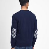 Maglia girocollo con toppa al gomito in tartan MKN1586 MKN NY91 BARBOUR Navy 
