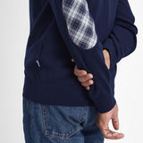 Maglia girocollo con toppa al gomito in tartan MKN1586 MKN NY91 BARBOUR Navy 
