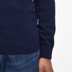Maglia girocollo con toppa al gomito in tartan MKN1586 MKN NY91 BARBOUR Navy 