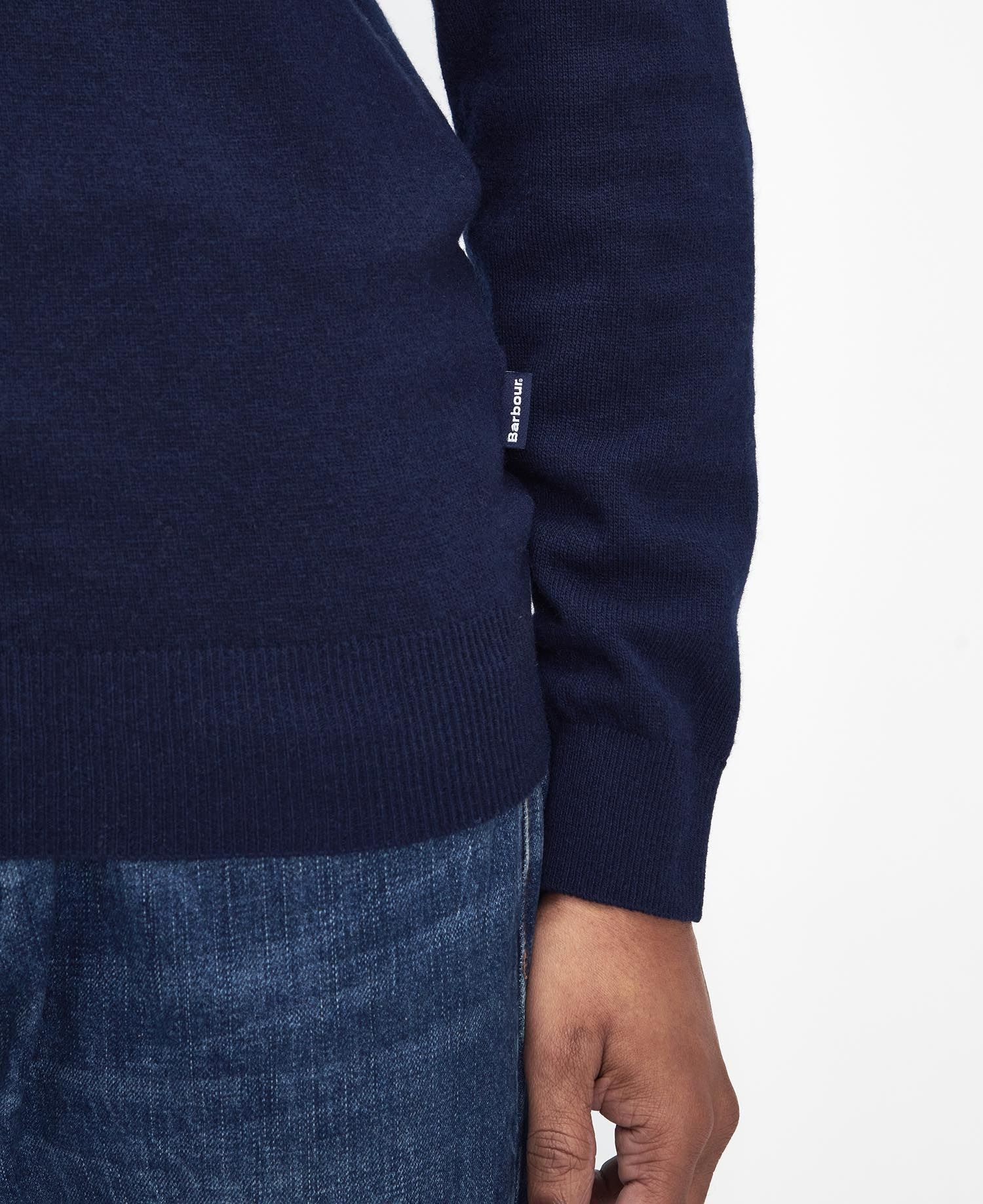 Maglia girocollo con toppa al gomito in tartan MKN1586 MKN NY91 BARBOUR Navy 