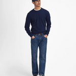 Maglia girocollo con toppa al gomito in tartan MKN1586 MKN NY91 BARBOUR Navy 