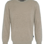 Maglia girocollo con toppa al gomito in tartan MKN1586 MKN ST51 BARBOUR Stone 