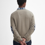 Maglia girocollo con toppa al gomito in tartan MKN1586 MKN ST51 BARBOUR Stone 
