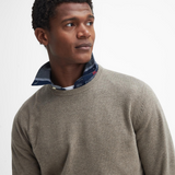 Maglia girocollo con toppa al gomito in tartan MKN1586 MKN ST51 BARBOUR Stone 