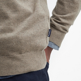 Maglia girocollo con toppa al gomito in tartan MKN1586 MKN ST51 BARBOUR Stone 