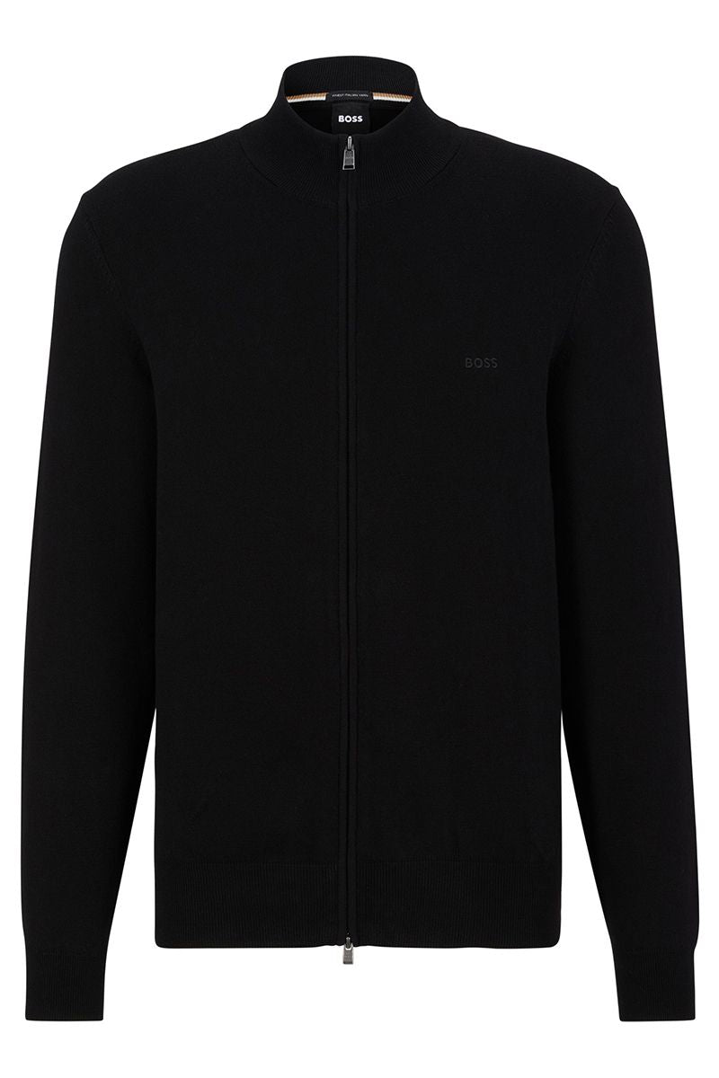 Cardigan con zip<BR/> 50476347 10243951 01 001 BOSS Black 