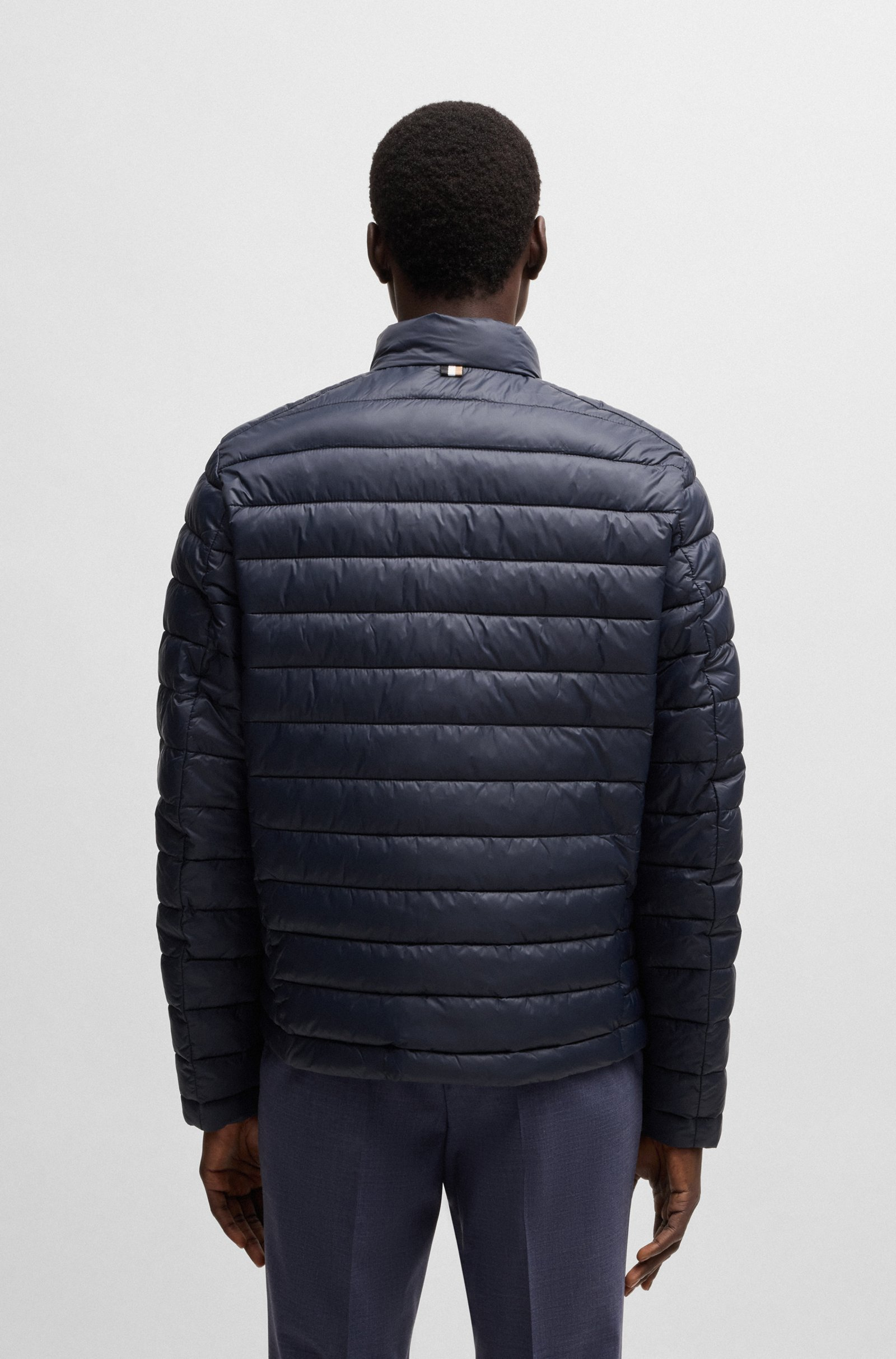 Piumino con logo tono su tono 50481548 10242263 01 404 BOSS Blue 