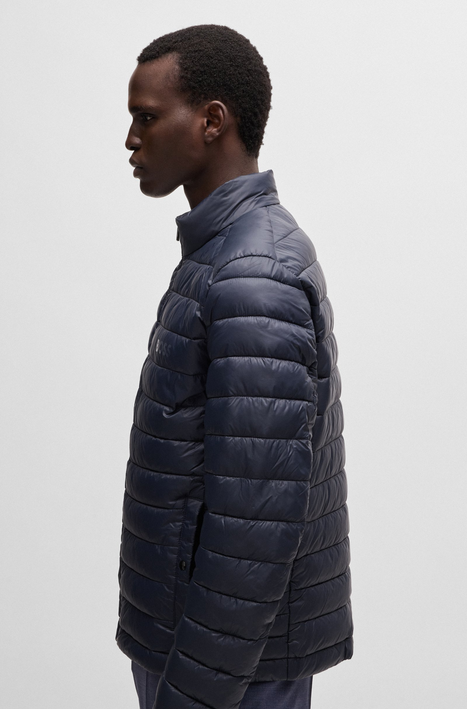 Piumino con logo tono su tono 50481548 10242263 01 404 BOSS Blue 