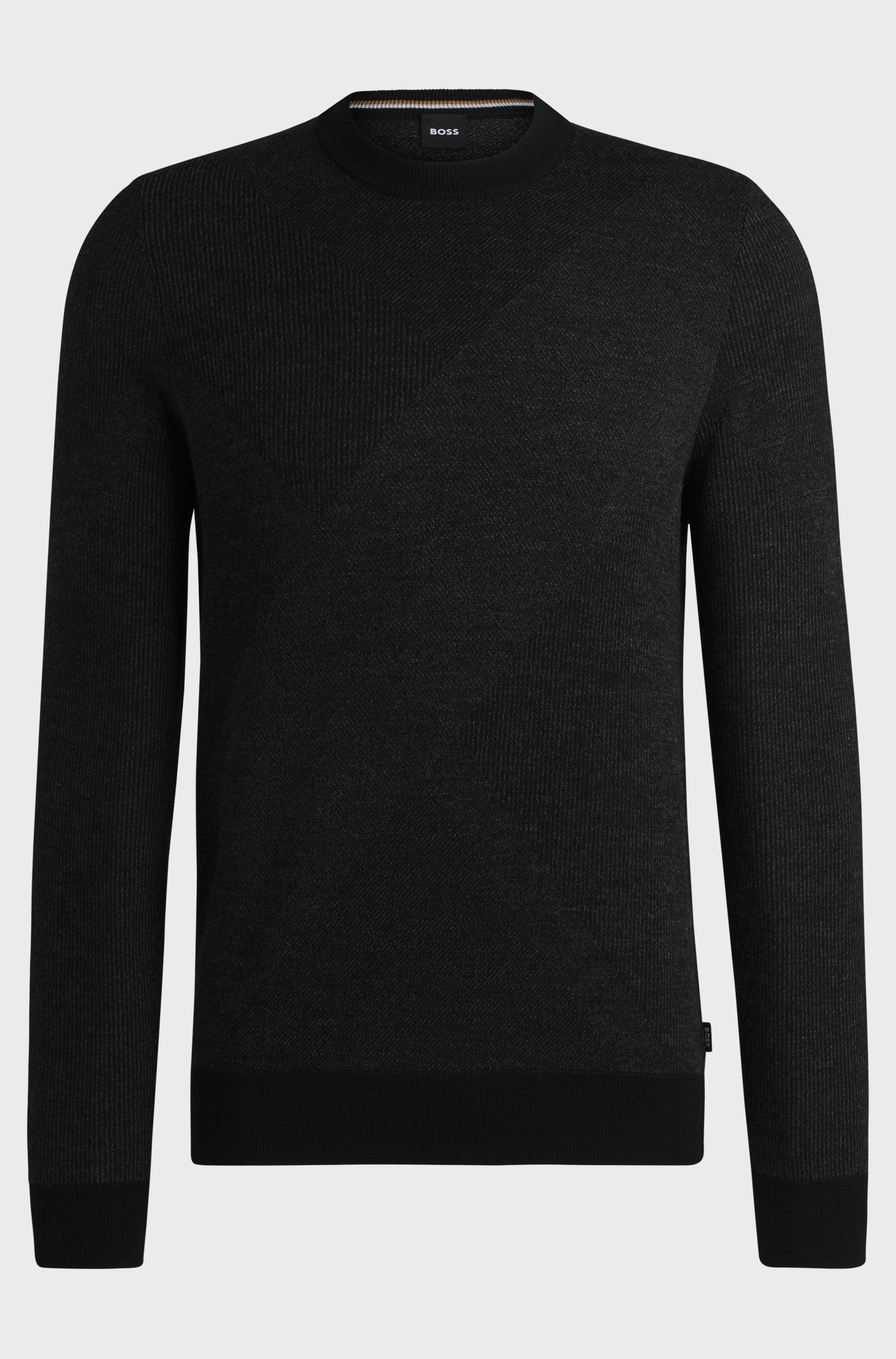 Maglia girocollo fantasia 50526845 10265502 01 001 BOSS Black 