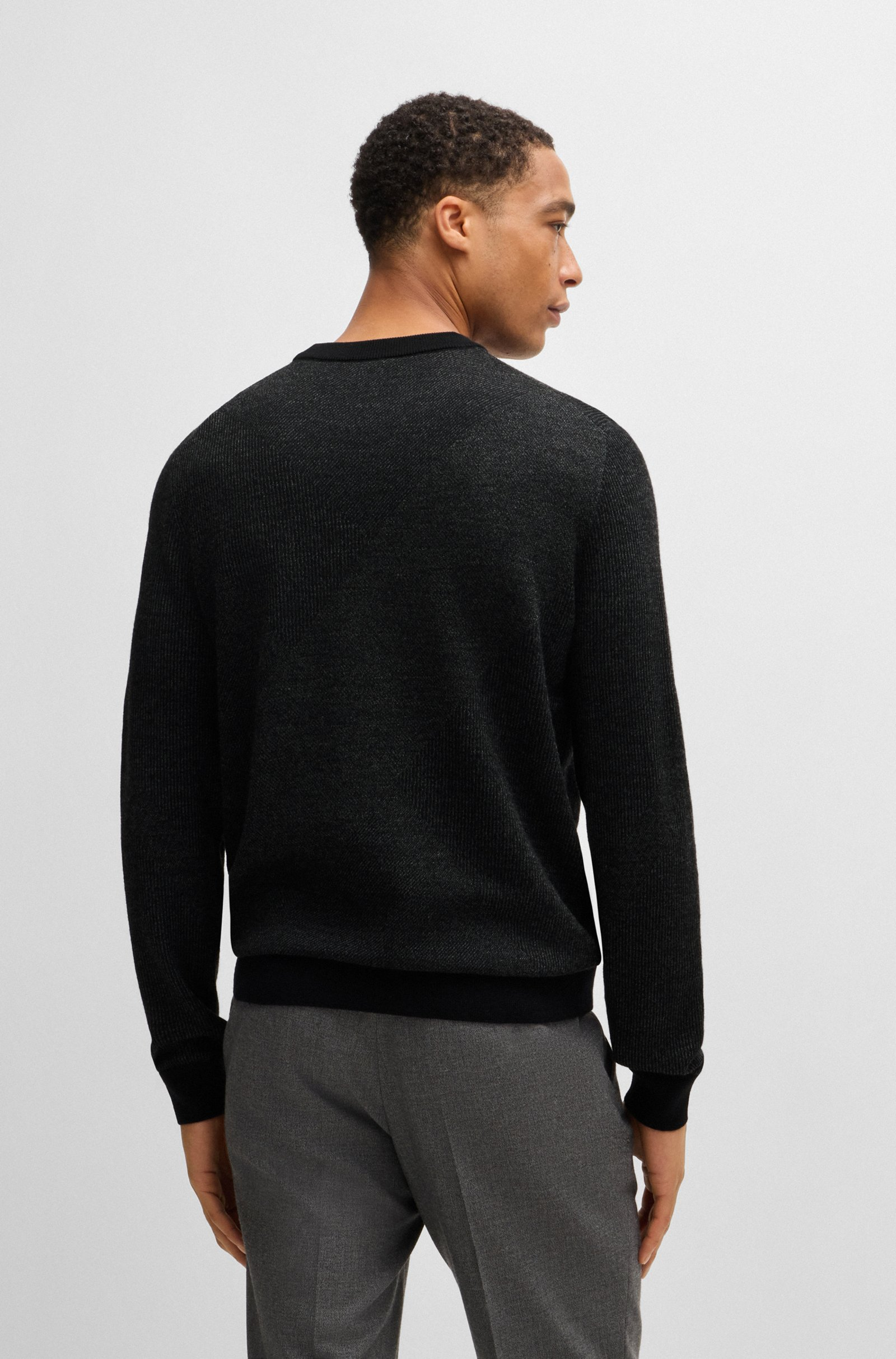 Maglia girocollo fantasia 50526845 10265502 01 001 BOSS Black 
