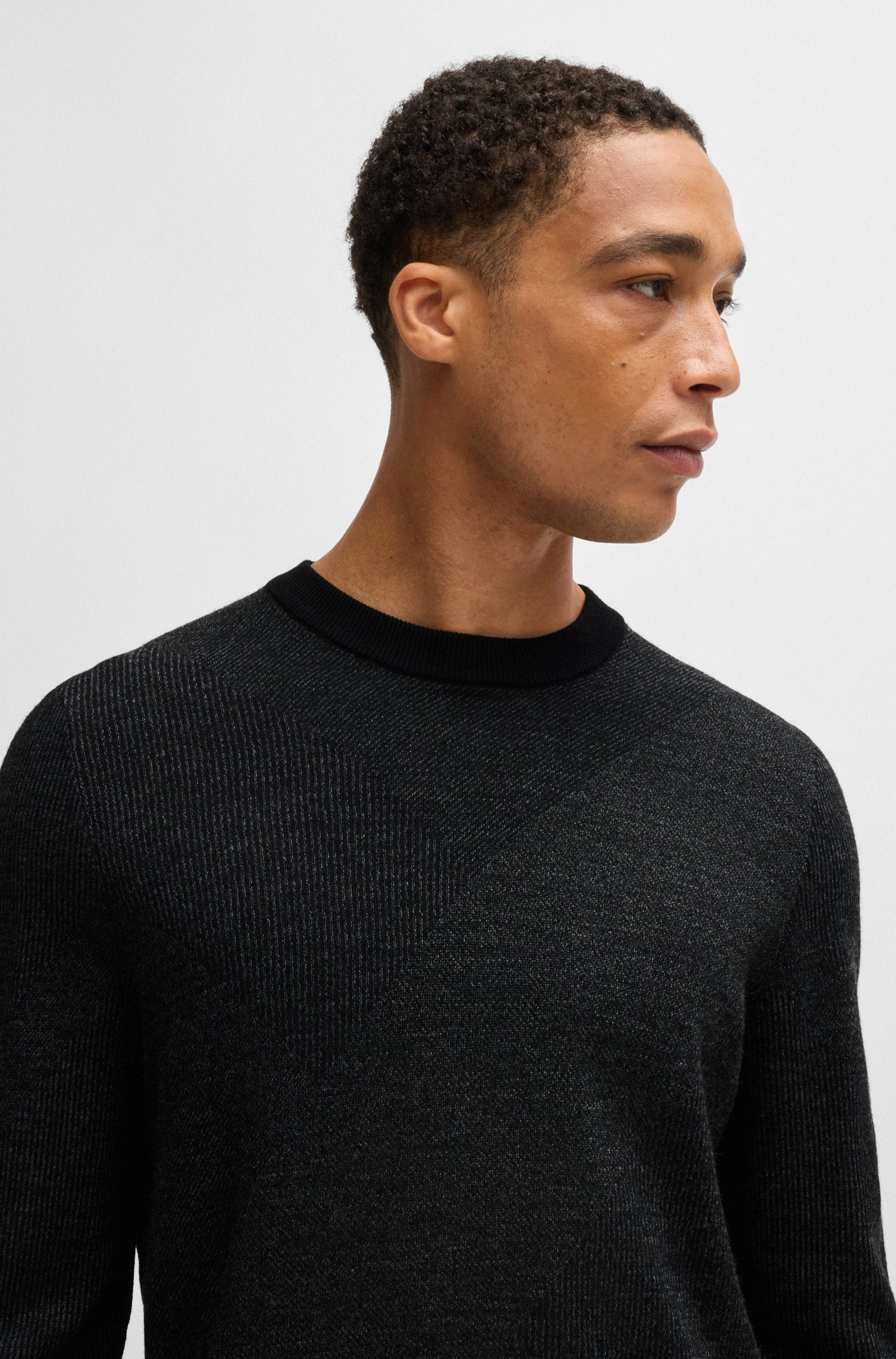 Maglia girocollo fantasia 50526845 10265502 01 001 BOSS Black 