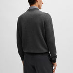 Maglia girocollo in lana fantasia 50526989 10265613 01 001 BOSS Black 