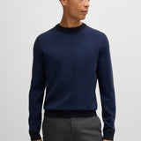 Maglia girocollo in lana fantasia 50526989 10265613 01 404 BOSS Dark blue 