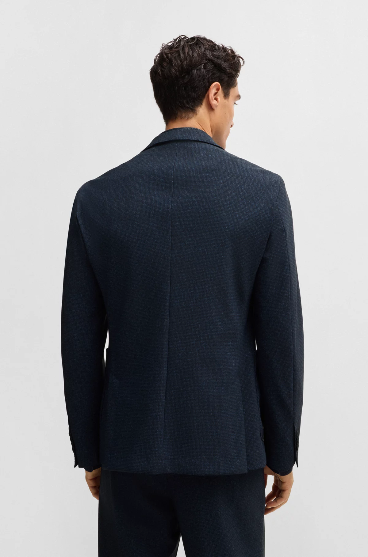 Giacca slim fit in lana elasticizzata 50527897 10263952 01 404 BOSS Dark blue 