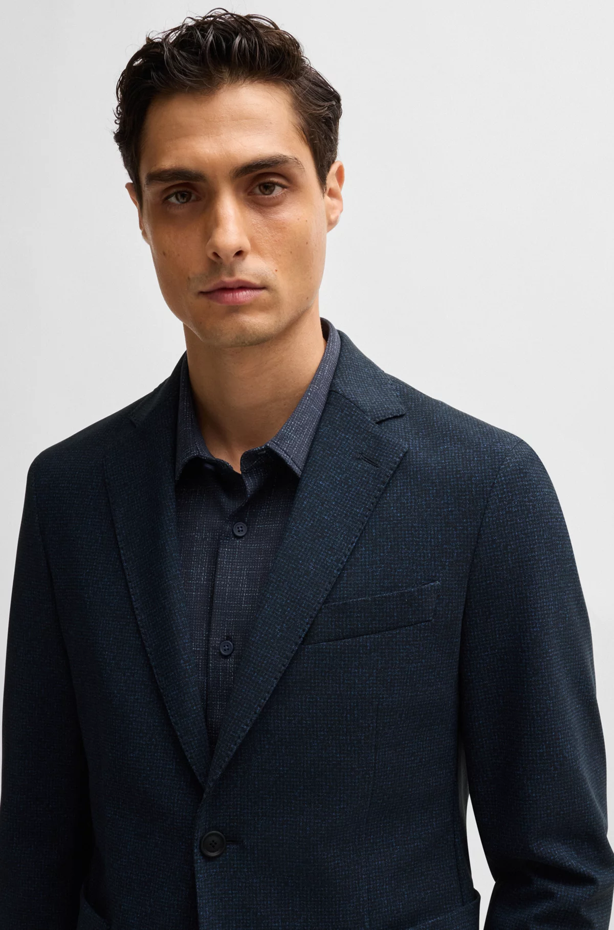 Giacca slim fit in lana elasticizzata 50527897 10263952 01 404 BOSS Dark blue 