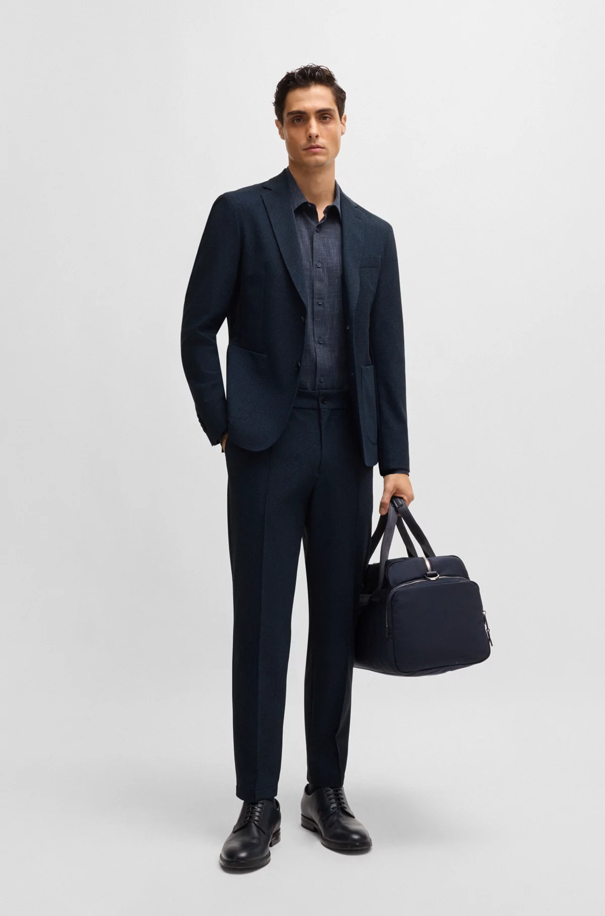 Giacca slim fit in lana elasticizzata 50527897 10263952 01 404 BOSS Dark blue 