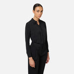 Camicia in georgette jacquard lettering CA08446E2 110 ELISABETTA FRANCHI Nero 