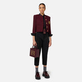 Camicia in georgette jacquard lettering CA08446E2 110 ELISABETTA FRANCHI Nero 