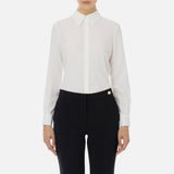 Camicia in georgette jacquard lettering CA08446E2 360 ELISABETTA FRANCHI Avorio 