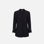 Camicia in georgette con patch logo CA09146E2 110 ELISABETTA FRANCHI Nero 