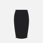 Gonna midi in crêpe con zip GO04746E2 110 ELISABETTA FRANCHI Nero 