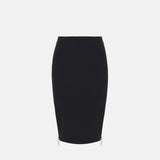 Gonna midi in crêpe con zip GO04746E2 110 ELISABETTA FRANCHI Nero 