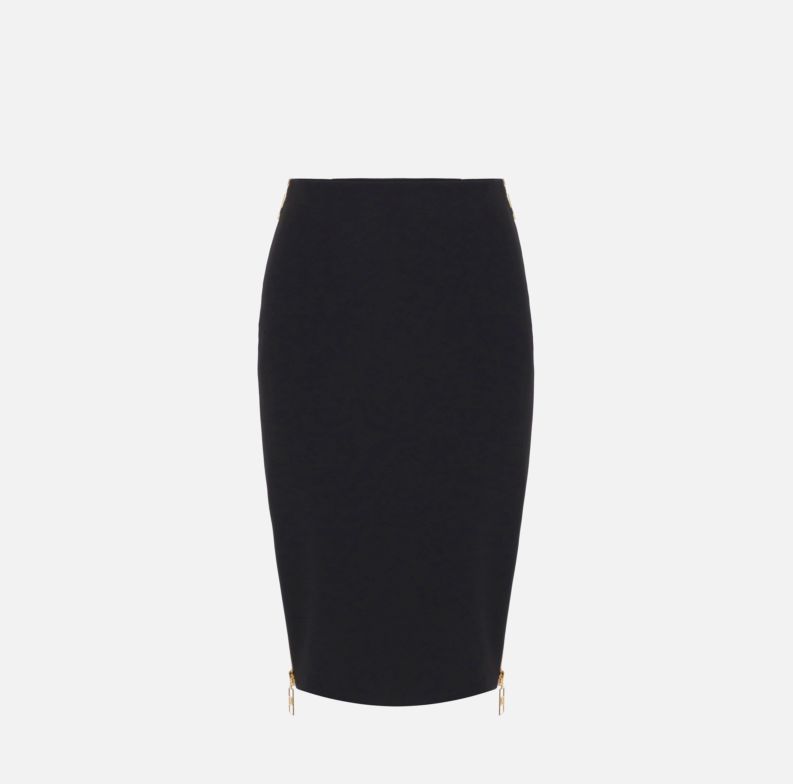 Gonna midi in crêpe con zip GO04746E2 110 ELISABETTA FRANCHI Nero 
