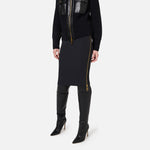 Gonna midi in crêpe con zip GO04746E2 110 ELISABETTA FRANCHI Nero 