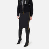 Gonna midi in crêpe con zip GO04746E2 110 ELISABETTA FRANCHI Nero 