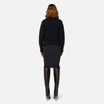 Gonna midi in crêpe con zip GO04746E2 110 ELISABETTA FRANCHI Nero 