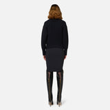 Gonna midi in crêpe con zip GO04746E2 110 ELISABETTA FRANCHI Nero 