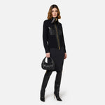 Gonna midi in crêpe con zip GO04746E2 110 ELISABETTA FRANCHI Nero 