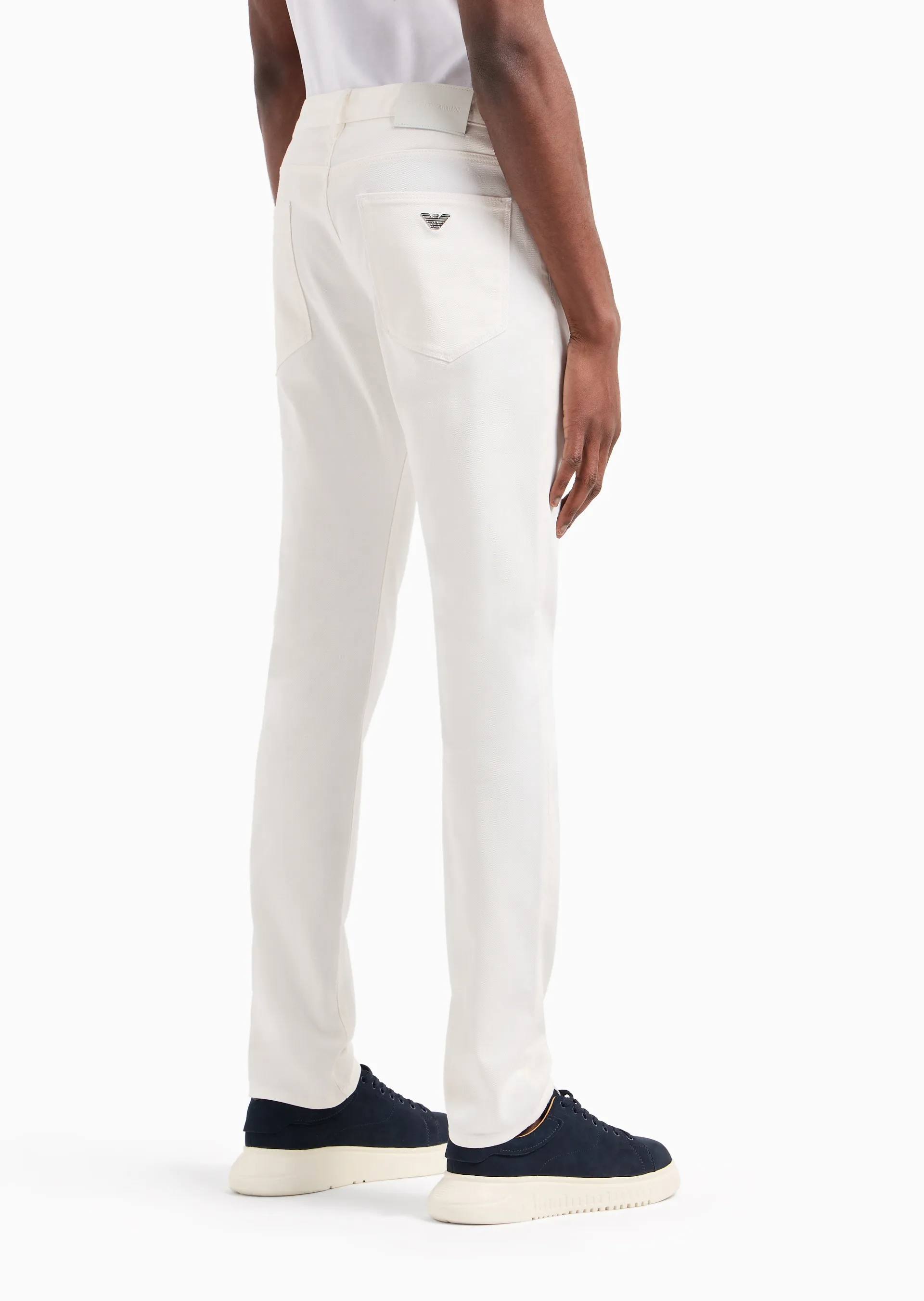 Pantaloni slim fit in twill stretch 8N1J06 1NJ9Z 0101 EMPORIO ARMANI Bianco caldo 