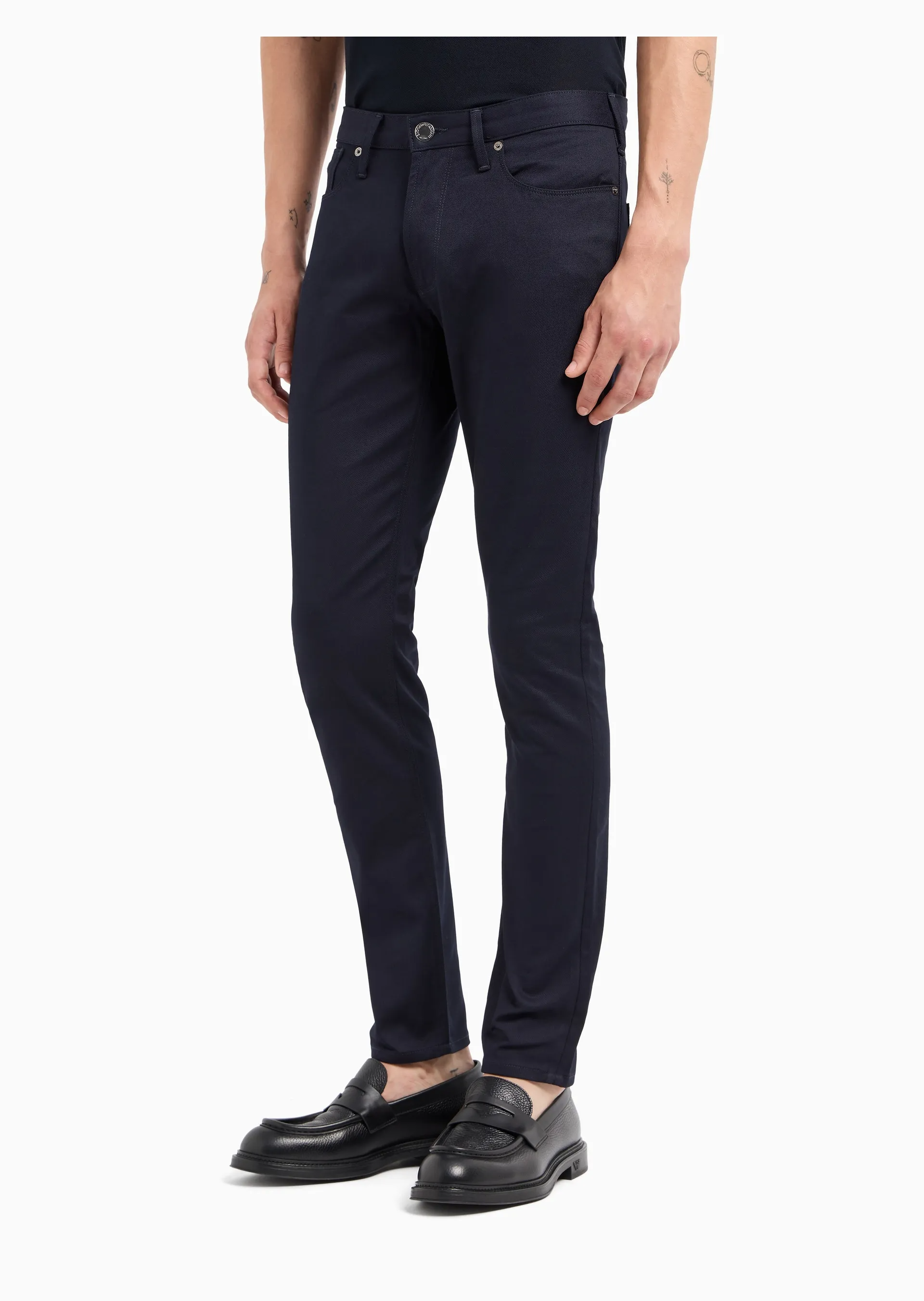 Pantaloni slim fit in twill stretch 8N1J06 1NJ9Z 0920 EMPORIO ARMANI Blu navy 