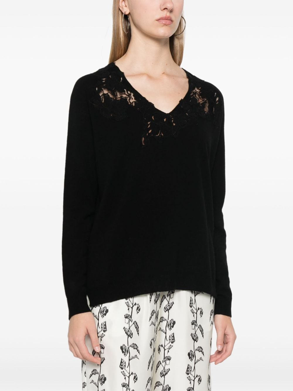 Maglia scollo a V D45EM077EA5 MF099 ERMANNO FIRENZE Nero 