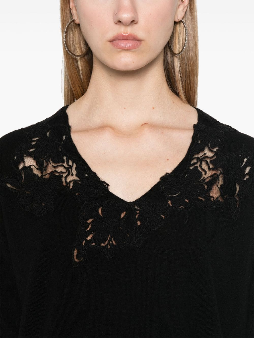 Maglia scollo a V D45EM077EA5 MF099 ERMANNO FIRENZE Nero 