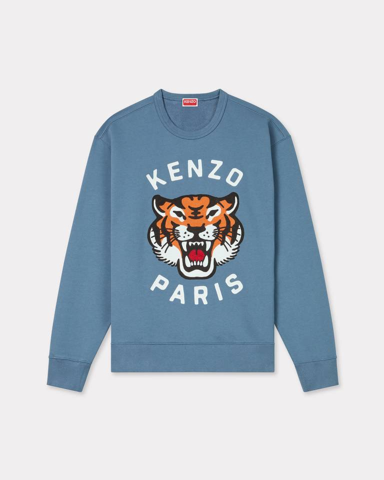 Felpa girocollo con ricamo FE68SW1064MF 67 KENZO Blu avio 