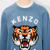 Felpa girocollo con ricamo FE68SW1064MF 67 KENZO Blu avio 