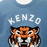 Felpa girocollo con ricamo FE68SW1064MF 67 KENZO Blu avio 