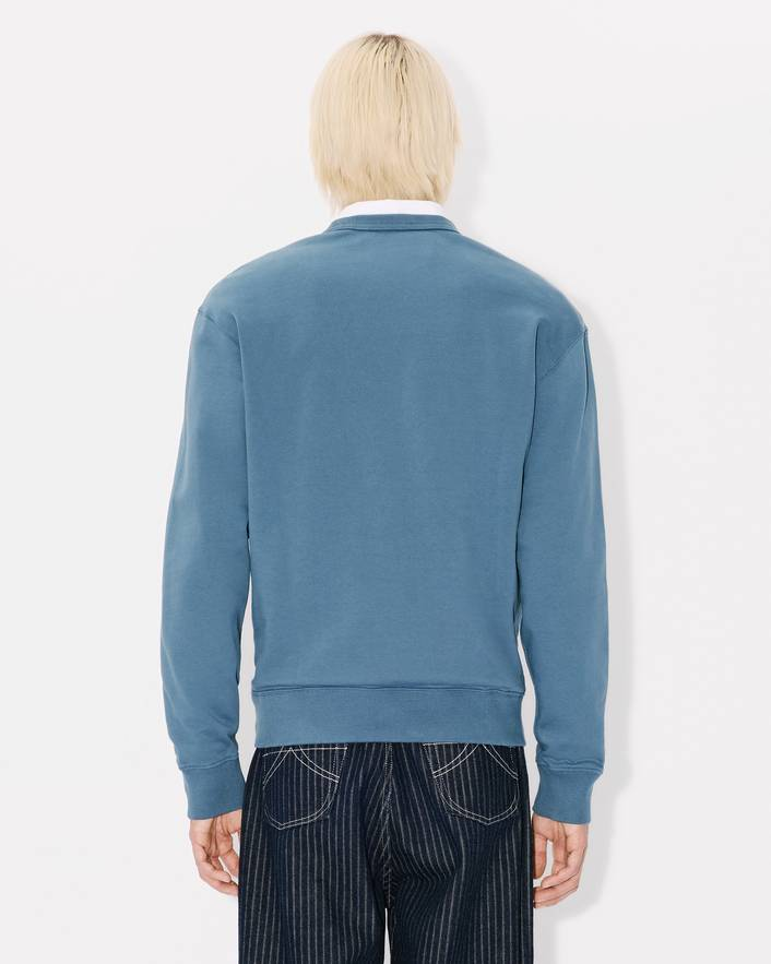 Felpa girocollo con ricamo FE68SW1064MF 67 KENZO Blu avio 