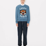 Felpa girocollo con ricamo FE68SW1064MF 67 KENZO Blu avio 